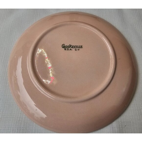 Vintage Crooksville USA Pink PussyWillow Plate - Picture 2 of 7